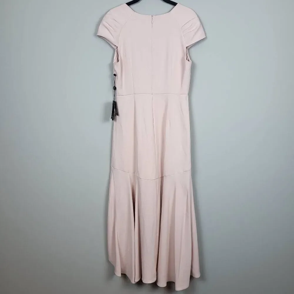 NWT Adrianna Papell High Low Dress Pink Size 4 Divine Crepe Formal Sweetheart